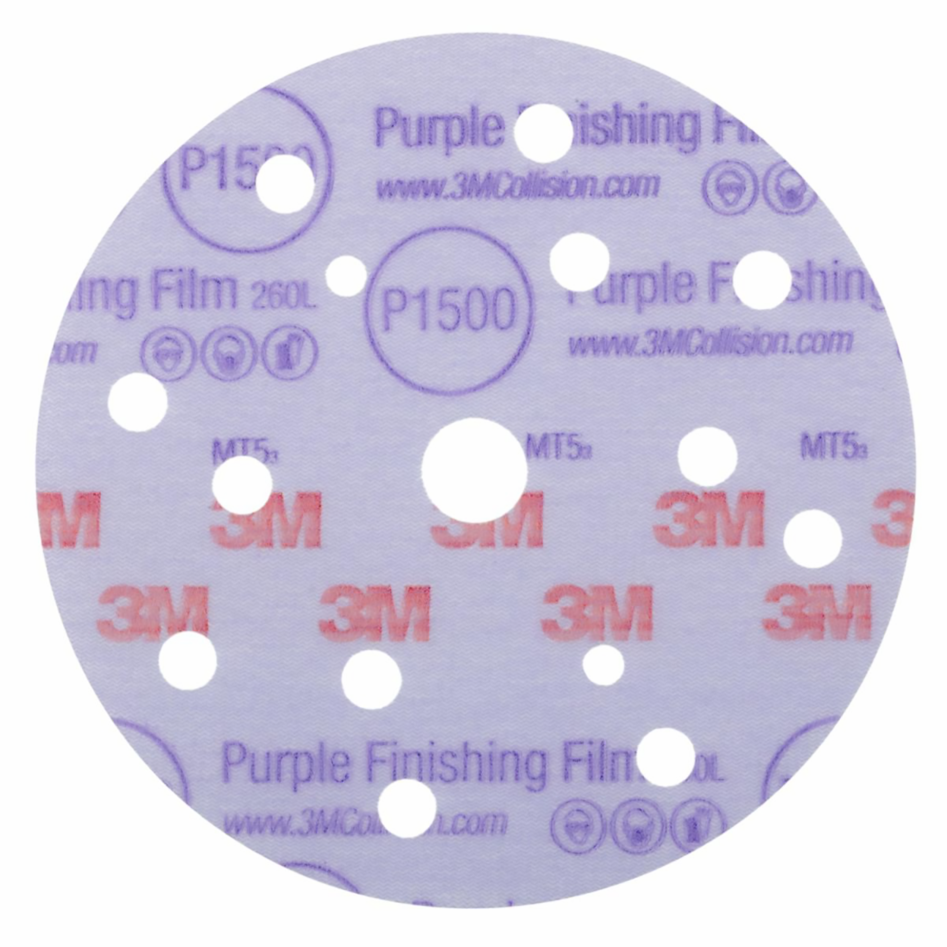 Hookit™ Purple Schleifscheibe 260L+ / 15fach gelocht P1500