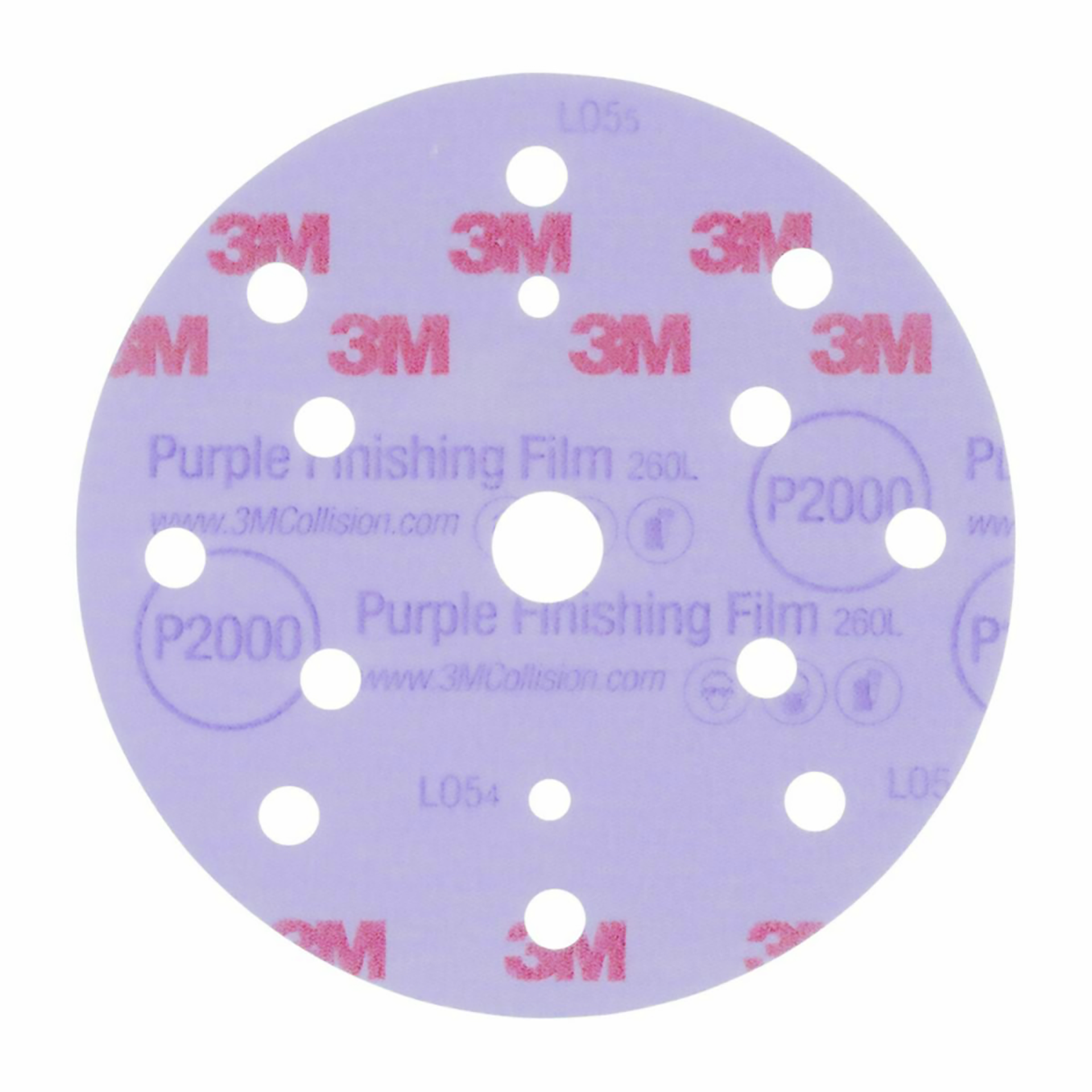Hookit™ Purple Schleifscheibe 260L+ / 15fach gelocht P2000